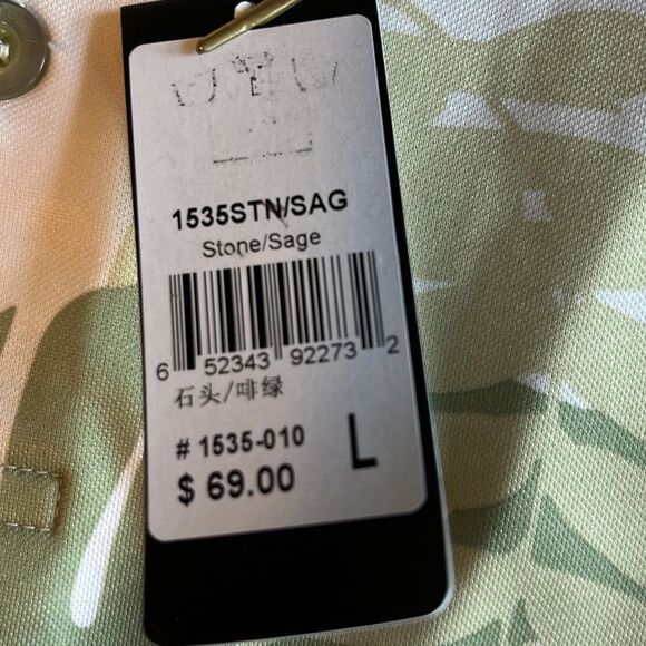 Monterey Club Golf Shirt Men's L Sage Polo Moisture Wicking Dry Swing Tropical - Picture 5 of 10